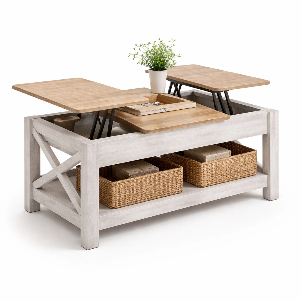 Couchtisch mit Klappfunktion und Stauraum