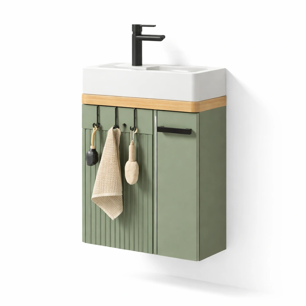 Waschbecken Unterschrank mit Handtuchhaken