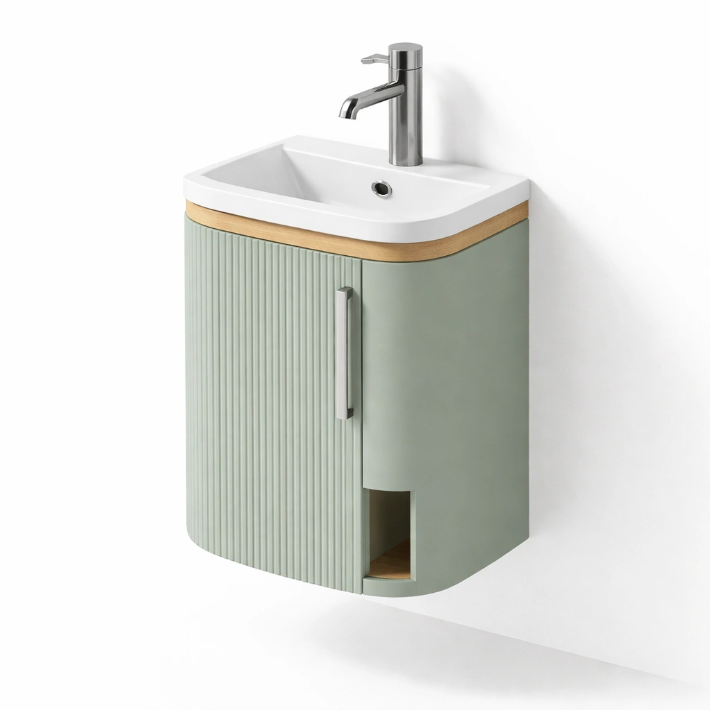 Kompakter Waschbecken Unterschrank halbrund