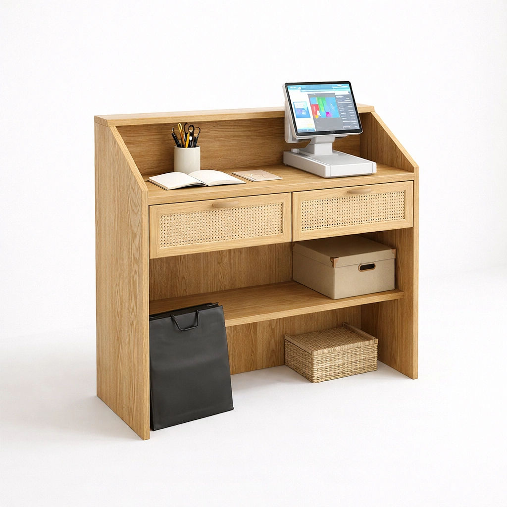 Schreibtisch mit Stauraum und Ablagefach
