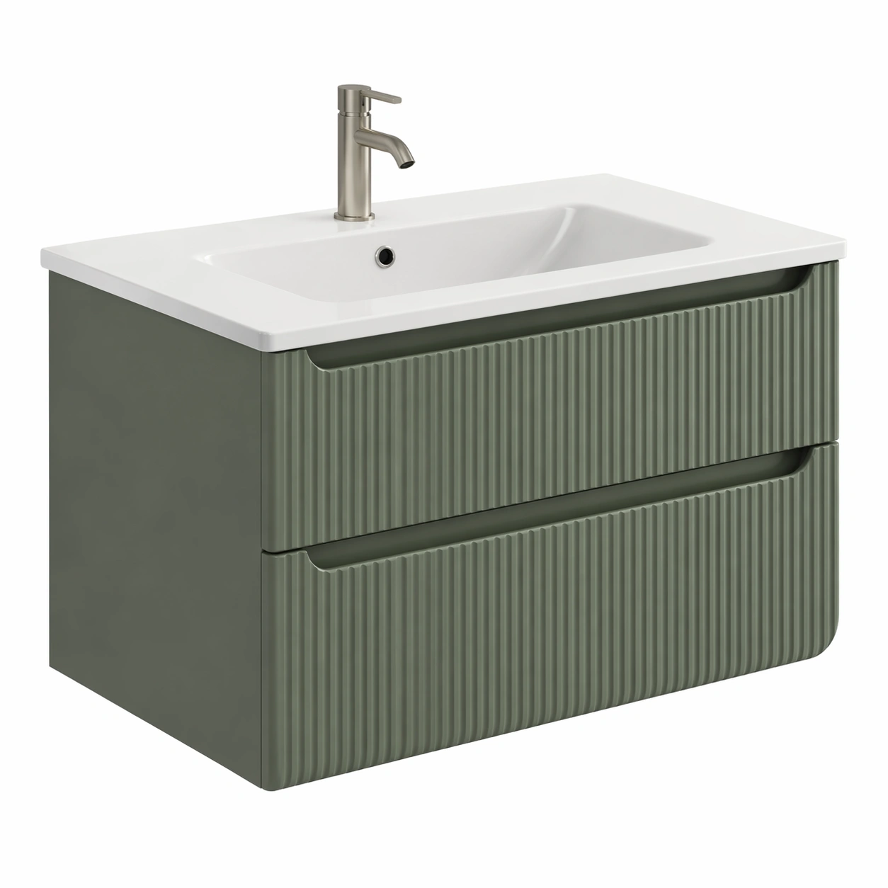 Moderner Waschbeckenunterschrank mit Rillenfront