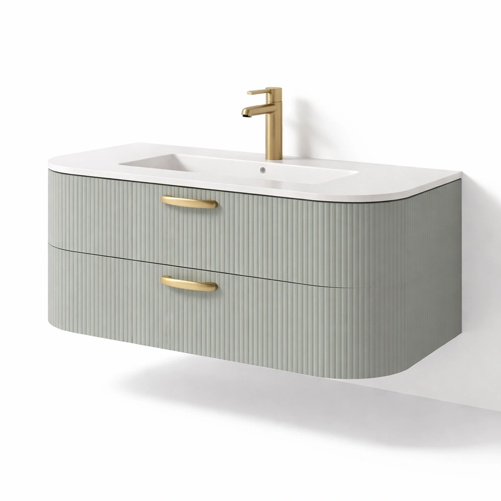 Waschbeckenunterschrank mit abgerundeter Form