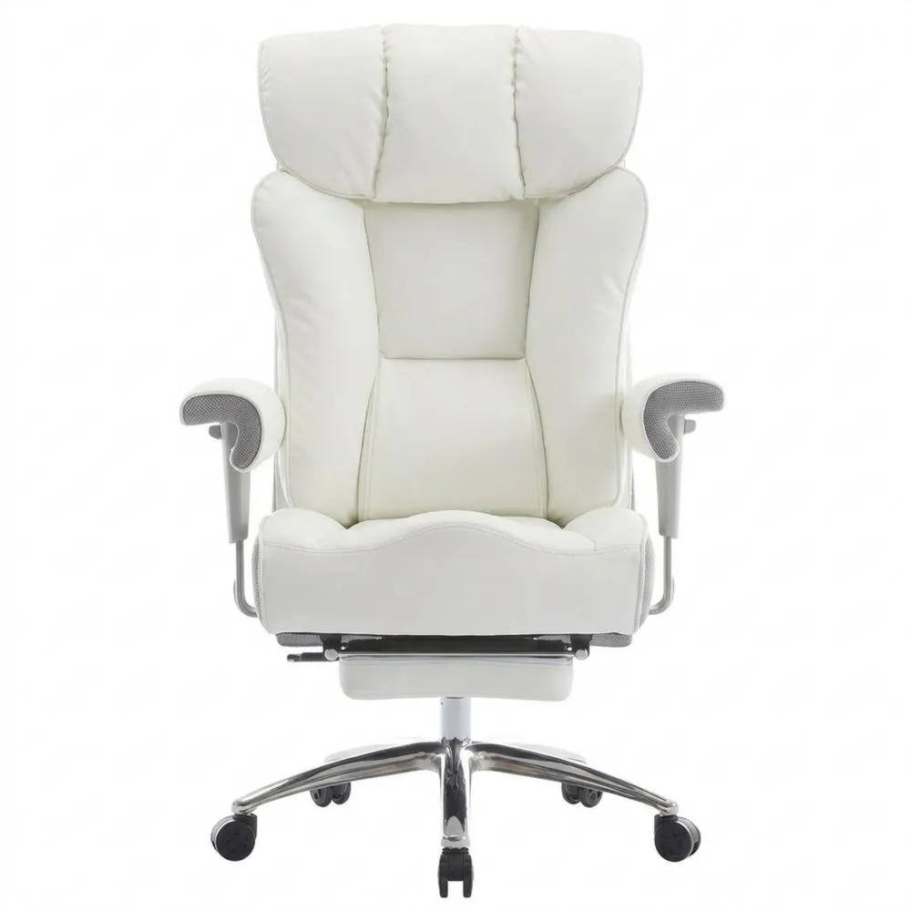 Silla de Oficina Reforzada con Reposapiés, Respaldo Alto y Soporte Lumbar
