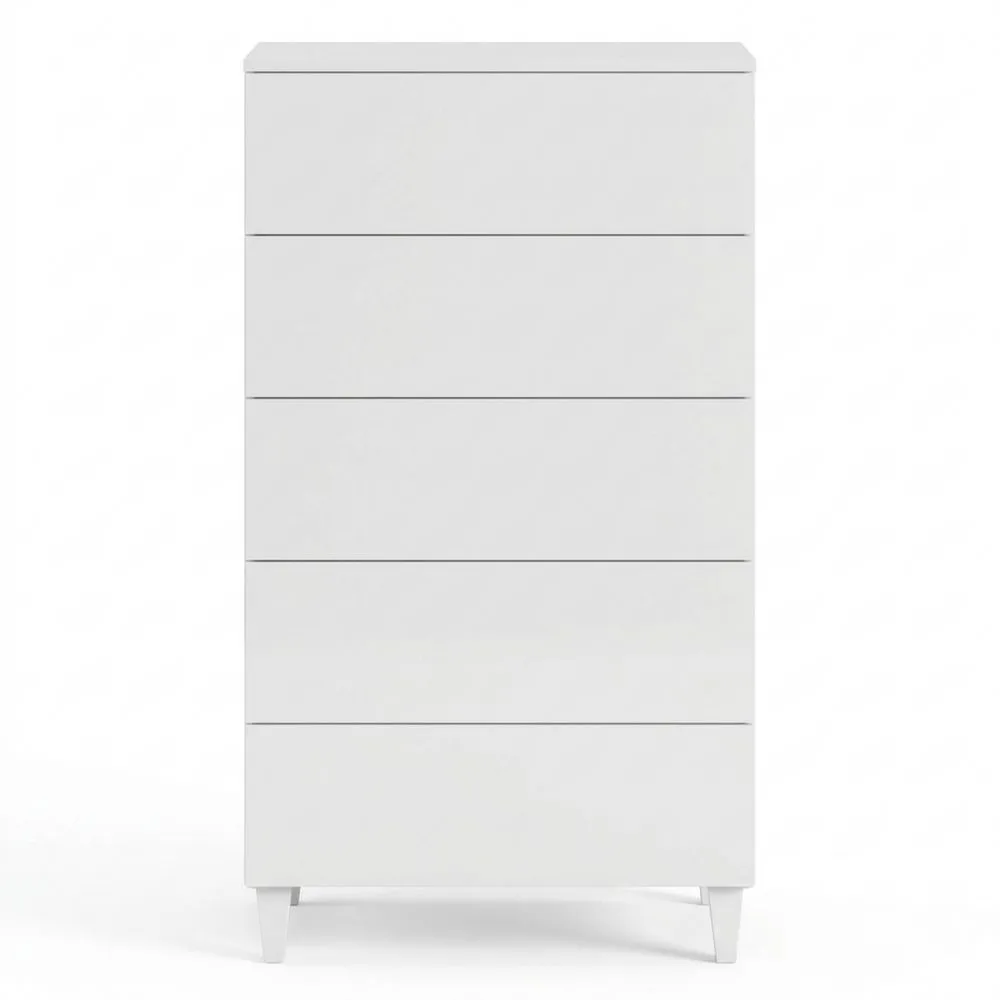 Cajonera de 5 Cajones, 117 x 61 x 40 cm, Blanca Brillante