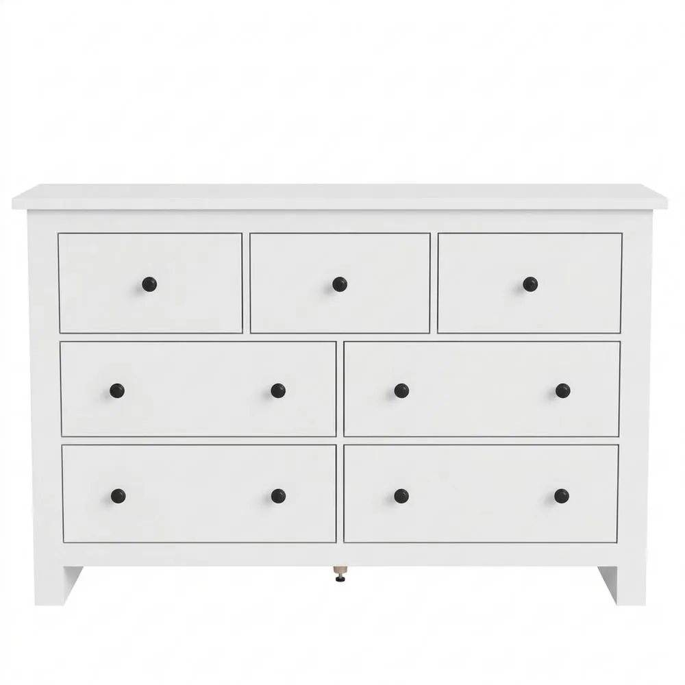 Aparador Blanco Minimalista de Gran Capacidad con Múltiples Cajones para Comedor y Salón