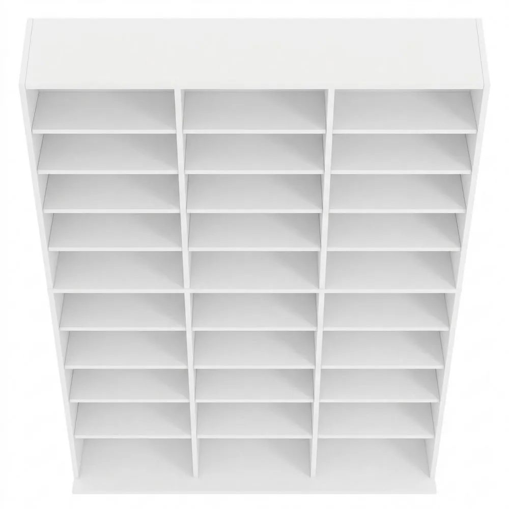 Estantería de Almacenamiento para CDs de Madera Blanca