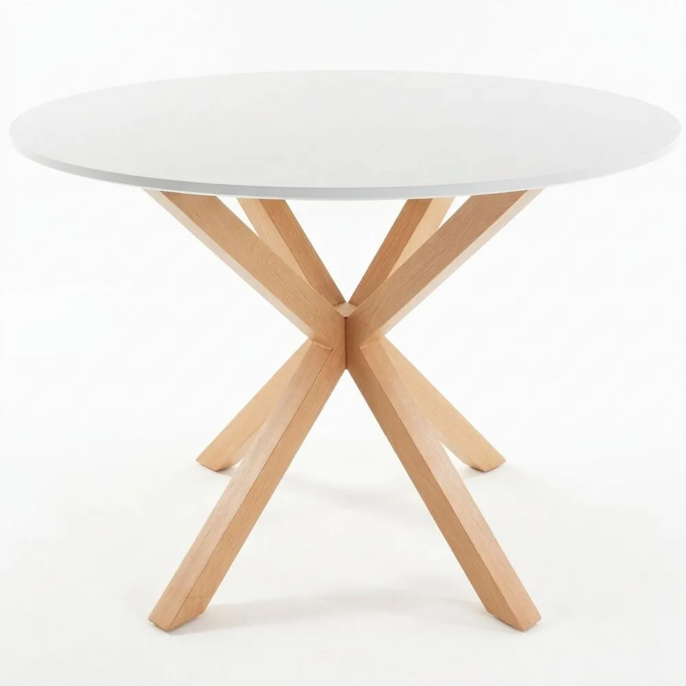 Mesa de Comedor Redonda 100 cm – Diseño Moderno con Patas Metálicas