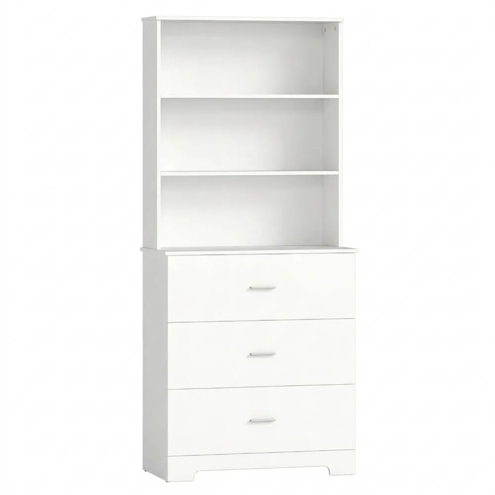 Estantería de 6 Niveles con Cajones y Estantes Abiertos para Salón y Oficina, 79 x 39.5 x 182 cm, Blanca