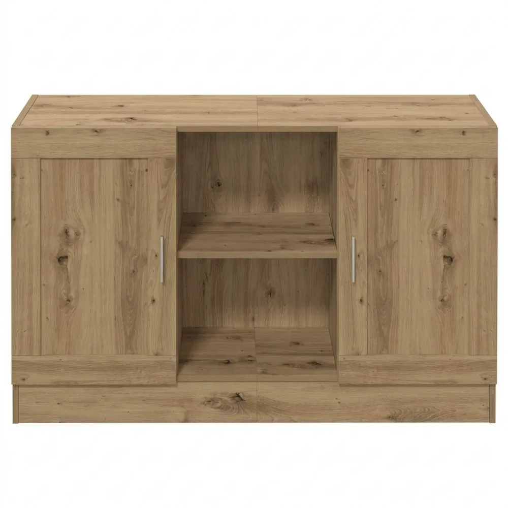 Aparador de Madera Manufacturada Roble 120x30.5x70 cm, Armario de Almacenamiento