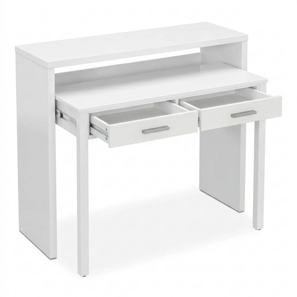 Mesa Consola Extensible para Estudio en Blanco Artik