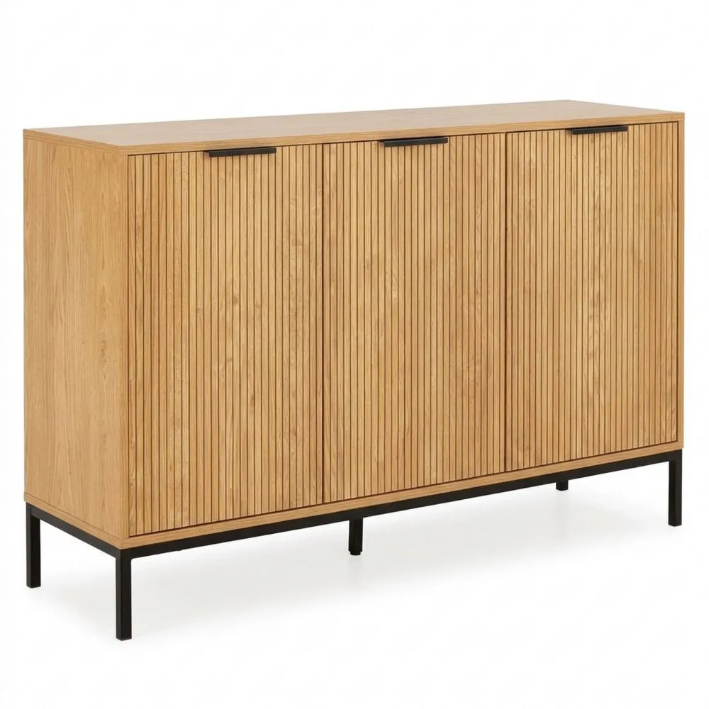 Aparador de Madera con 3 Puertas, 140x40x80 cm