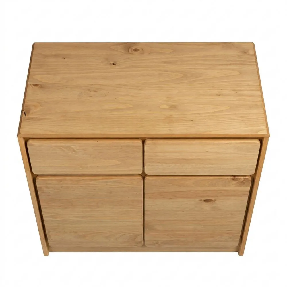 Aparador de Madera de Pino y Roble con Almacenamiento 80 x 43 x 75.5 cm