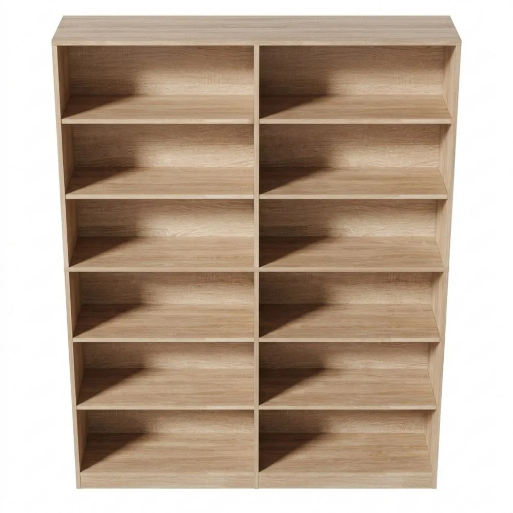 Estantería de Madera con 12 Compartimentos para Salón y Oficina