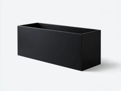 Macetero rectangular 100 x 30 x 30 cm - plástico negro mate - para jardín y terraza - diseño liso moderno funcional-Davexninest
