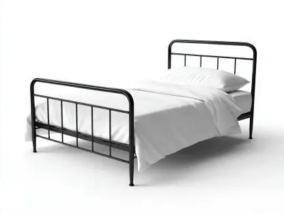 Cama individual de metal negro con cabecero y piecero de barrotes 200 x 90 x 100 cm - para dormitorio - estilo industrial y minimalista-Davexninest