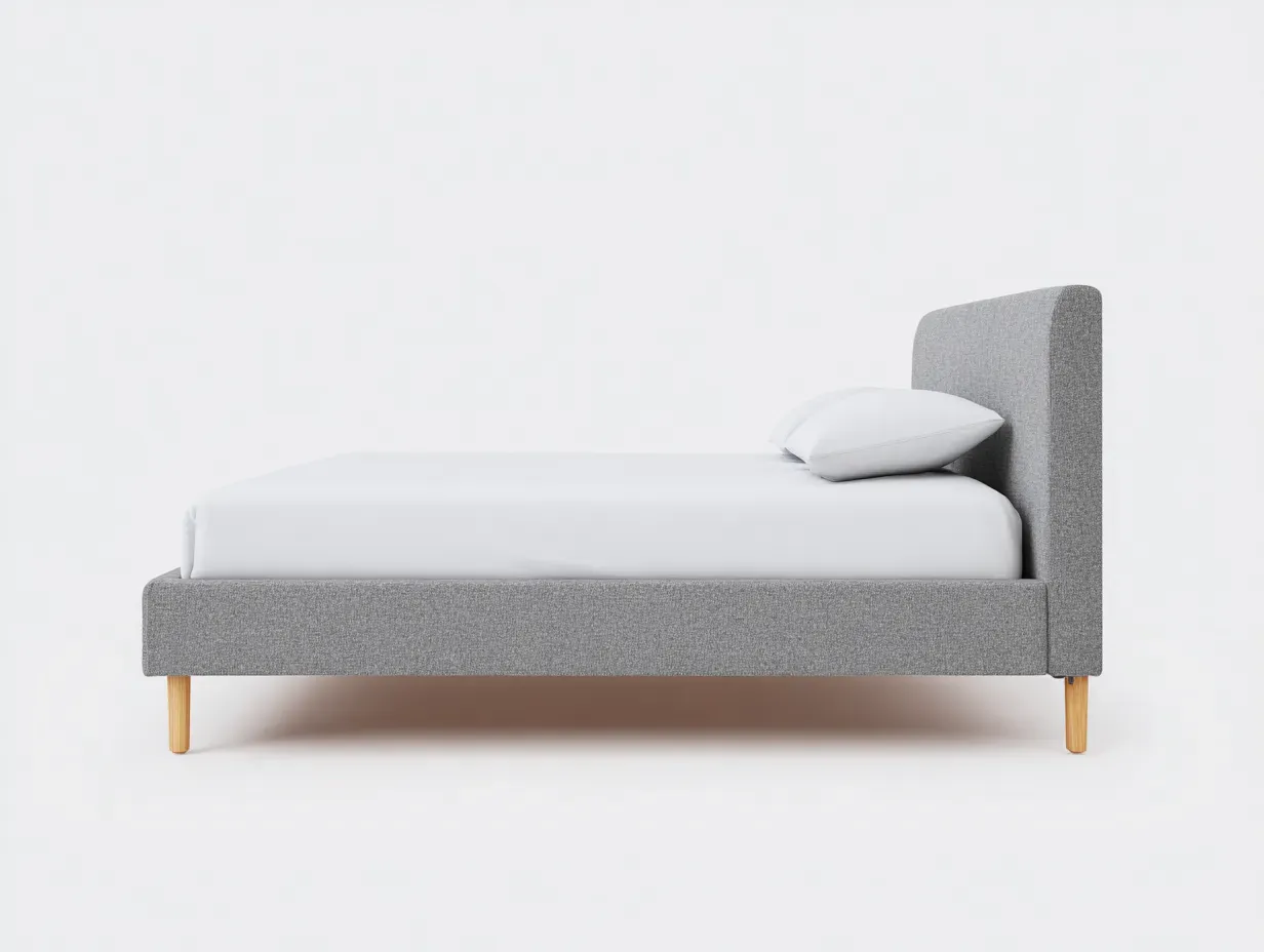 Cama individual 200 x 900 x 105 cm - tapizado gris claro - estructura estable para dormitorio elegante-Davexninest