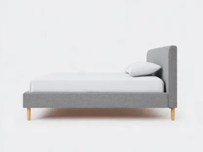 Cama individual 200 x 900 x 105 cm - tapizado gris claro - estructura estable para dormitorio elegante-Davexninest