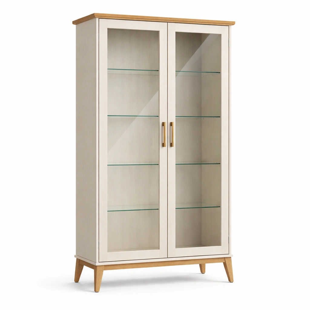 Vitrine holz und glas mit zwei türen-NESTKORA