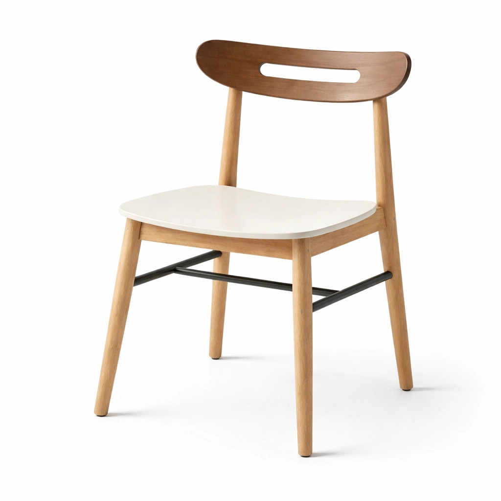 Esszimmerstuhl holz weiß und dunkelbraun 45x50x80 cm-NESTKORA