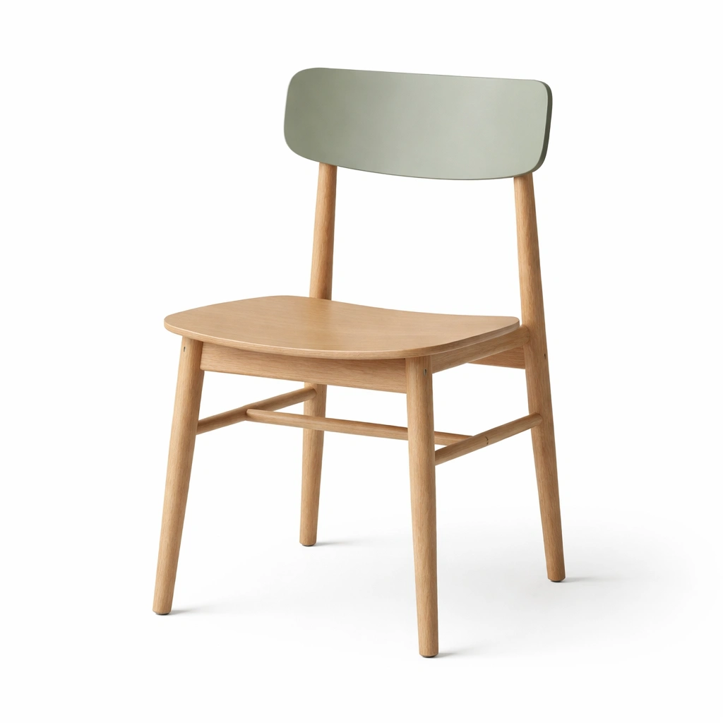 Esszimmerstuhl holz mit kunststoff rückenlehne grün-NESTKORA