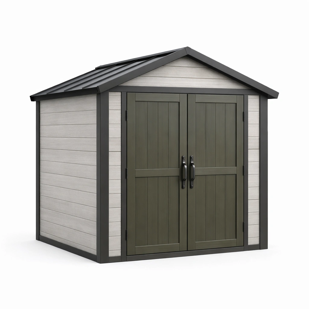 Gartenhaus kunststoff oliv 1,8m x 1,2m x 2,0m-NESTKORA