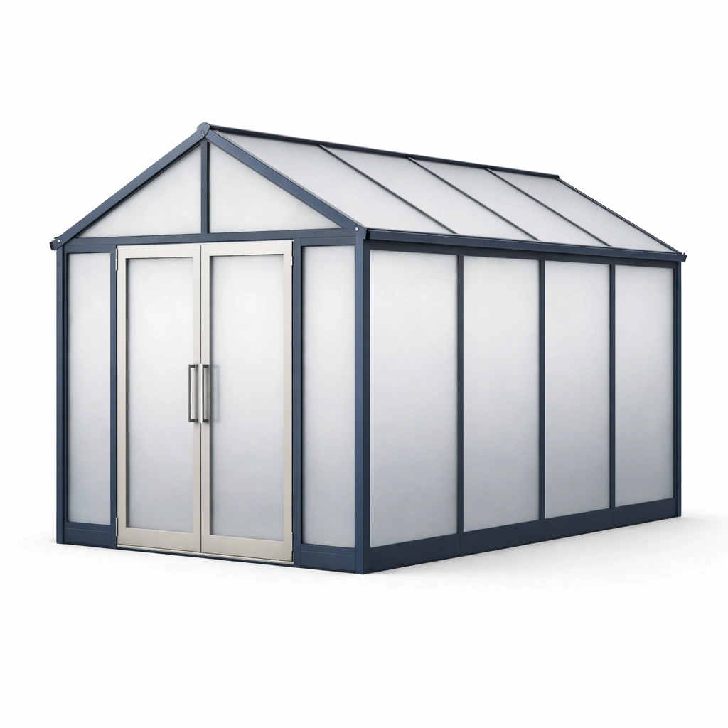 Gewächshaus aluminium polycarbonat doppelschiebetür 300x250x200 cm-NESTKORA