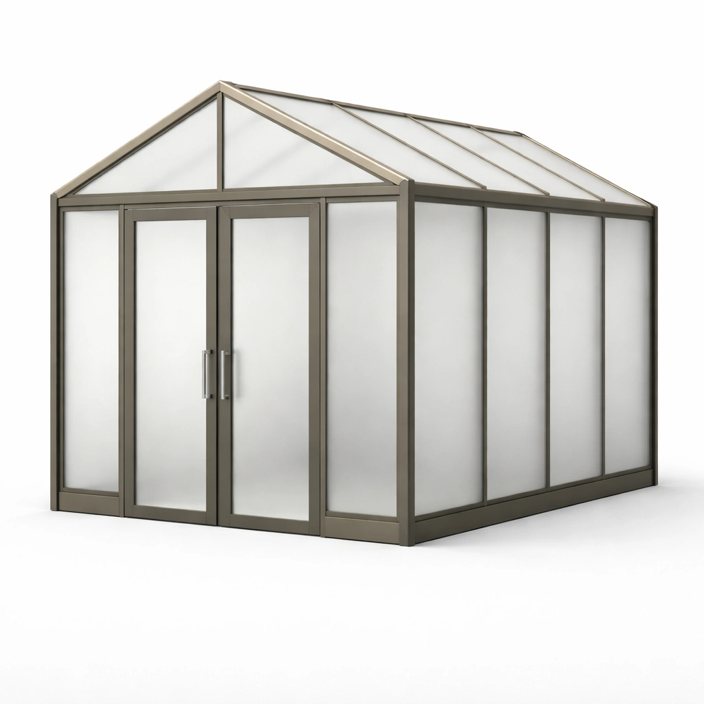 Gewächshaus aluminium polycarbonatplatten grau 370x250x250 cm-NESTKORA