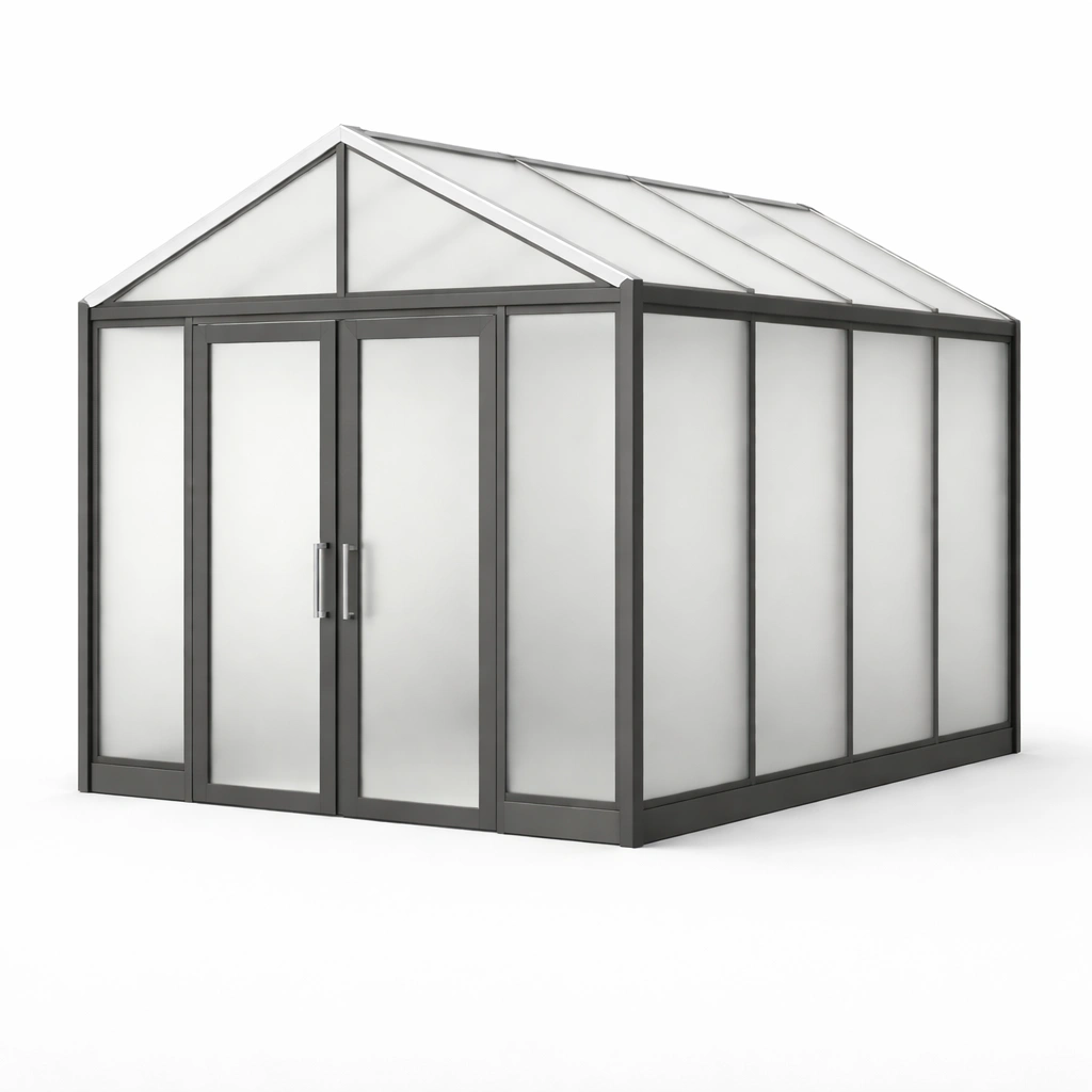 Gewächshaus aluminium polycarbonat schwarz 300 x 200 x 250 cm-NESTKORA