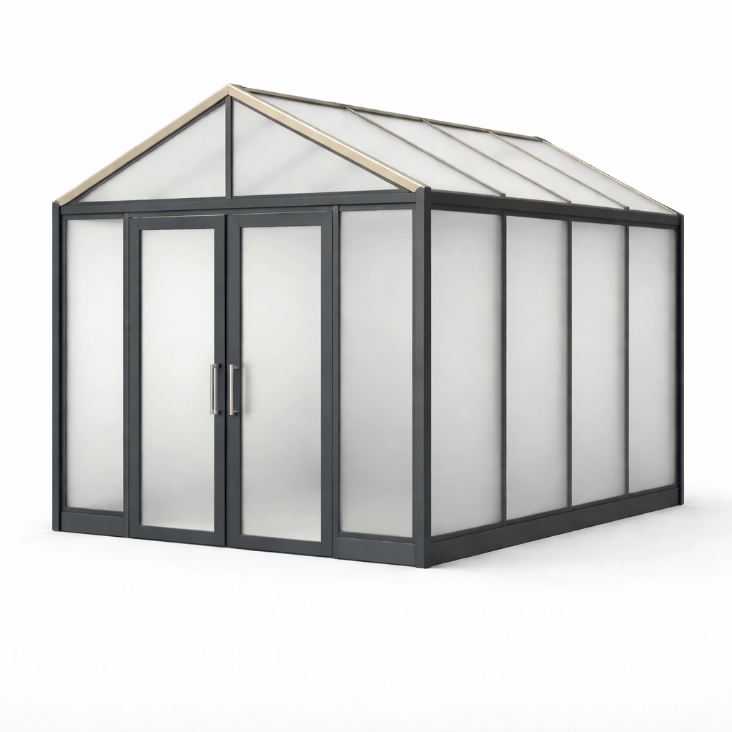 Gewächshaus stahlrahmen polycarbonatplatten 300 cm x 250 cm x 240 cm-NESTKORA