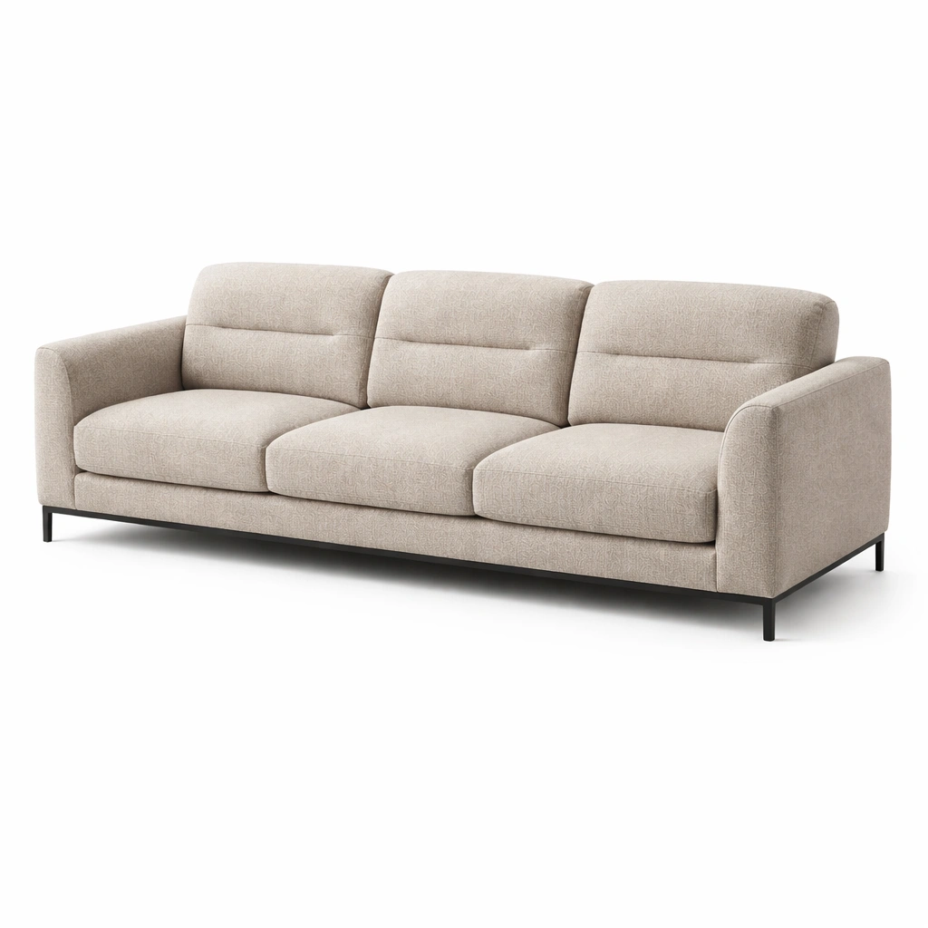 Sofa stoffbezug metallrahmen hellbraun-FURNLUMO