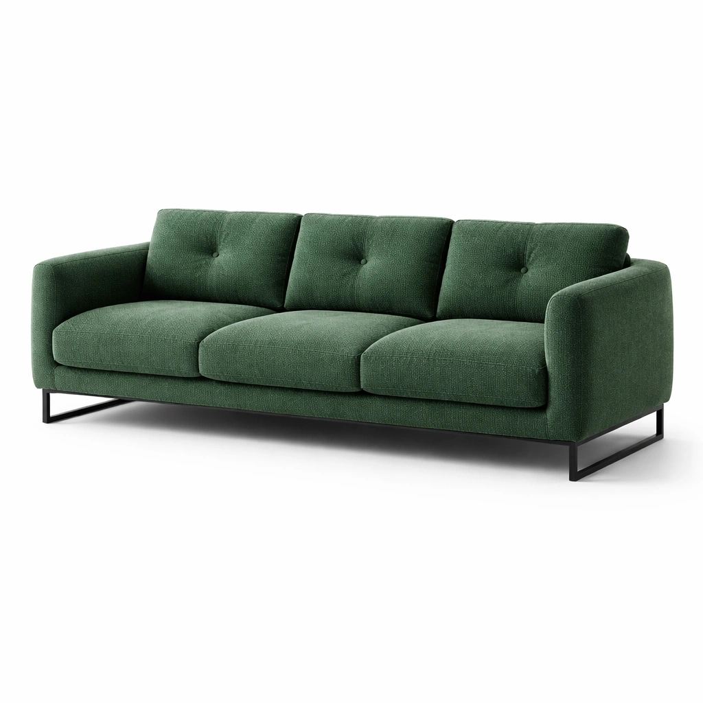 Sofa polyester stahlrahmen grün 200x90x80 cm-FURNLUMO