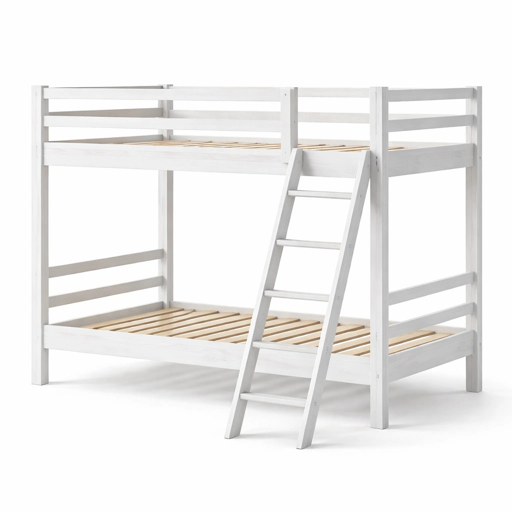 Etagenbett holz weiß-FURNLUMO