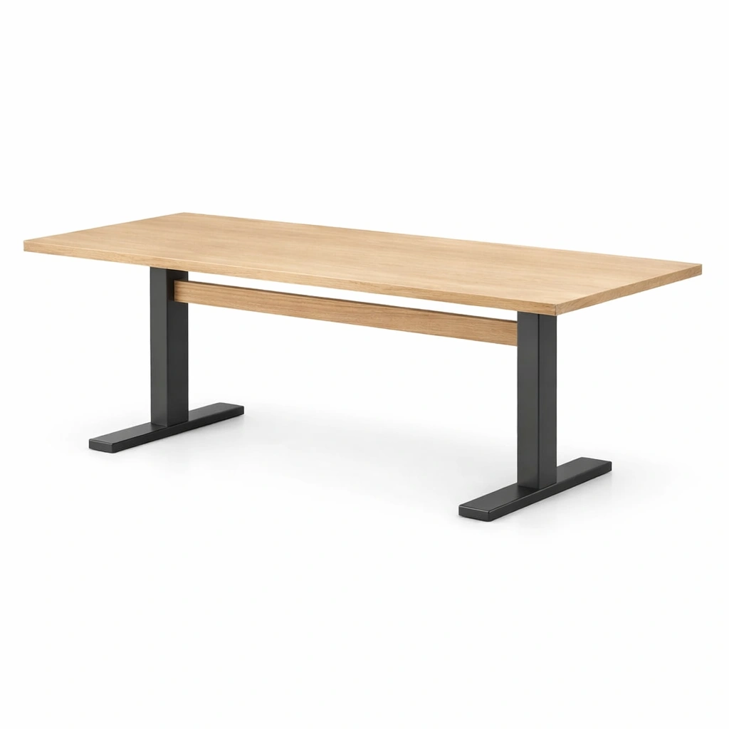 Esstisch holz metallbeine 200x90x75 cm-HOMLUMO