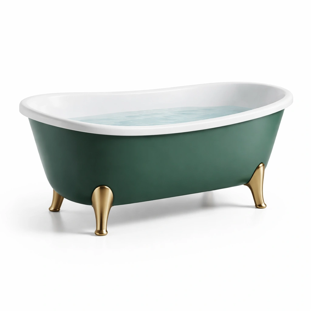 Freistehende badewanne acryl mit goldenen füßen-HOMLUMO