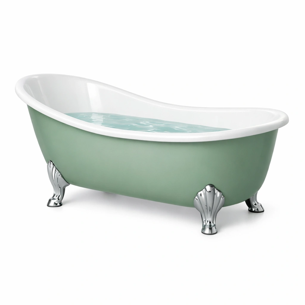 Freistehende badewanne acryl grün-HOMLUMO