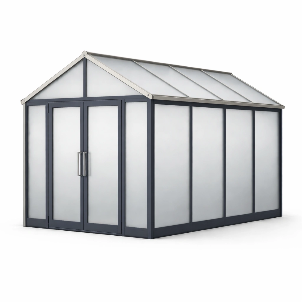 Gewächshaus aluminium polycarbonat 250x200x220 cm-HOMLUMO