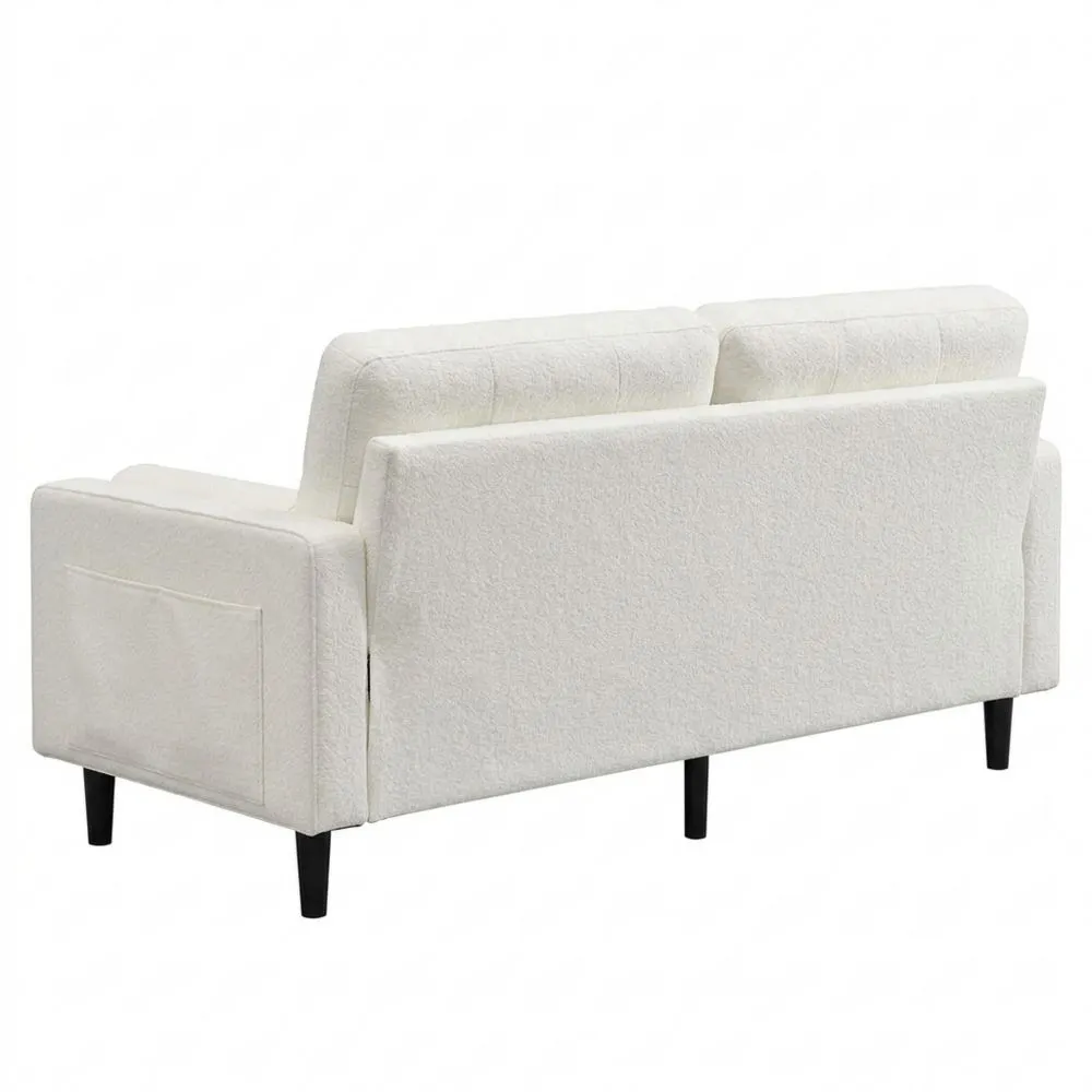 Sofá 2 Plazas con Cojines Gruesos y Bolsillos de Almacenamiento