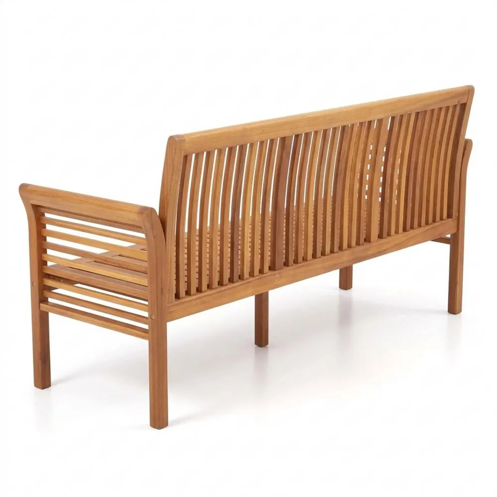 Banco de jardín de 3 plazas con cojines y diseño ergonómico