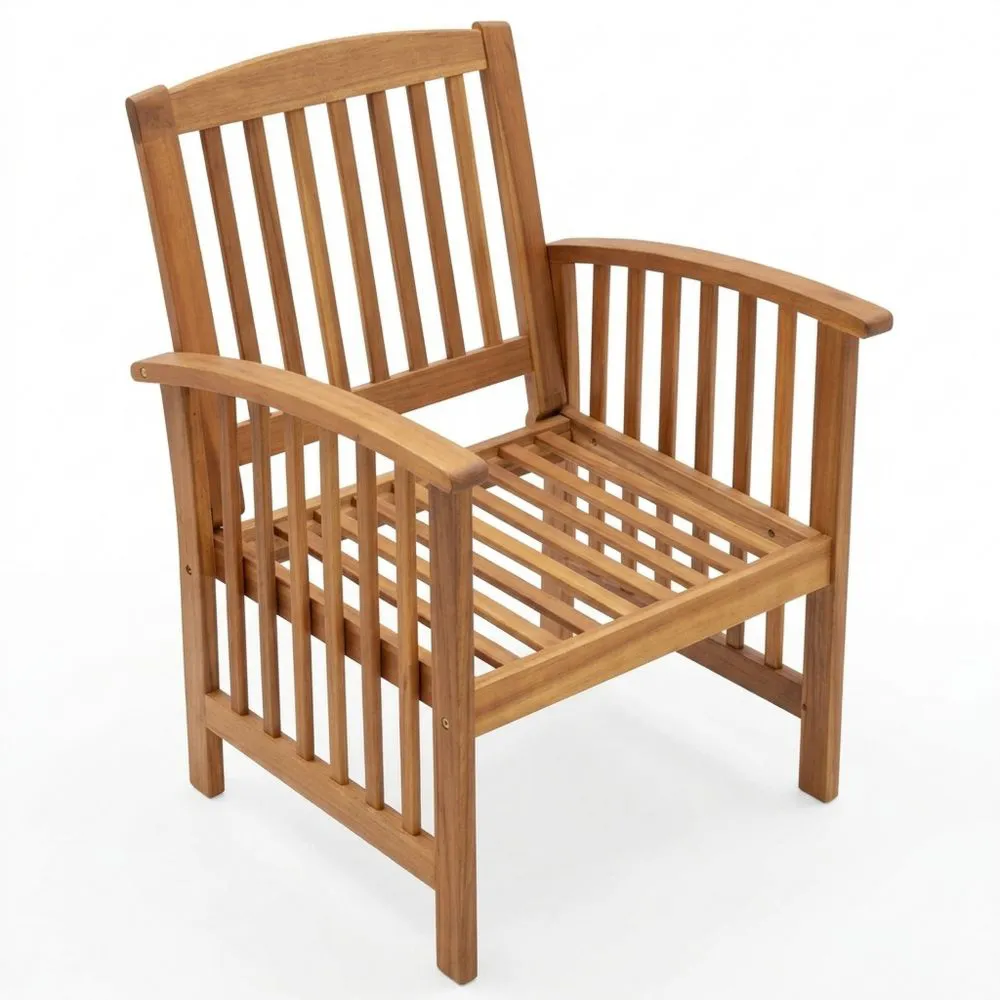 Sillas de Jardín de Madera de Acacia con Cojines y Respaldo