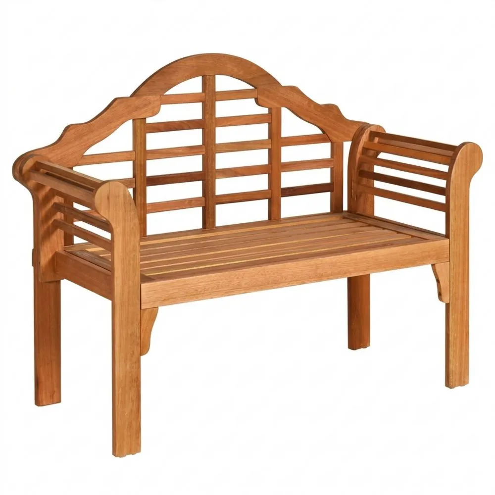 Banco plegable de madera de eucalipto para exterior 2 plazas