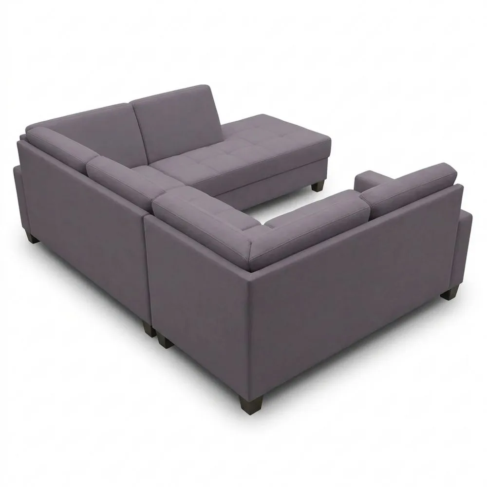 Sofá Rinconera en Forma de L con Función de Cama, 243 x 209 x 84 cm, Gris Oscuro