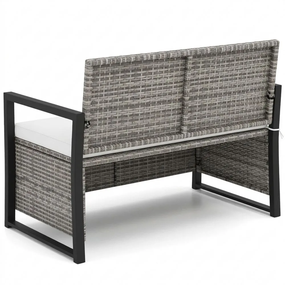 Banco de Jardín de Ratán con Almacenamiento 150 L y Cojín