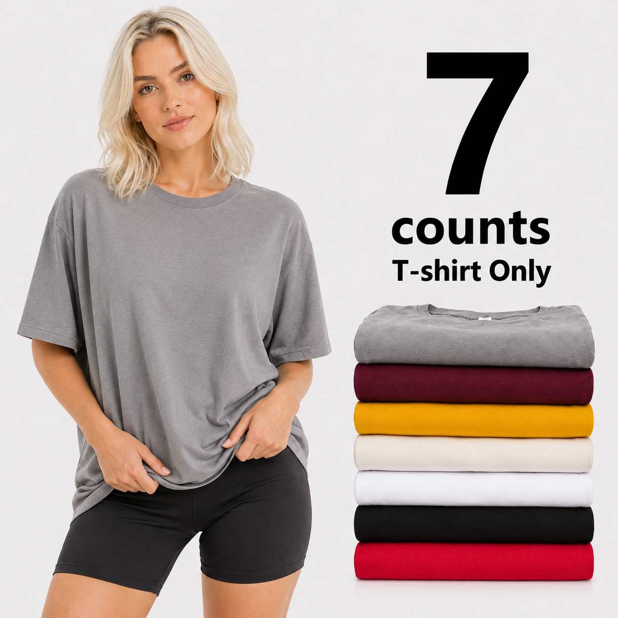 7 Multicolor Plain T-shirts