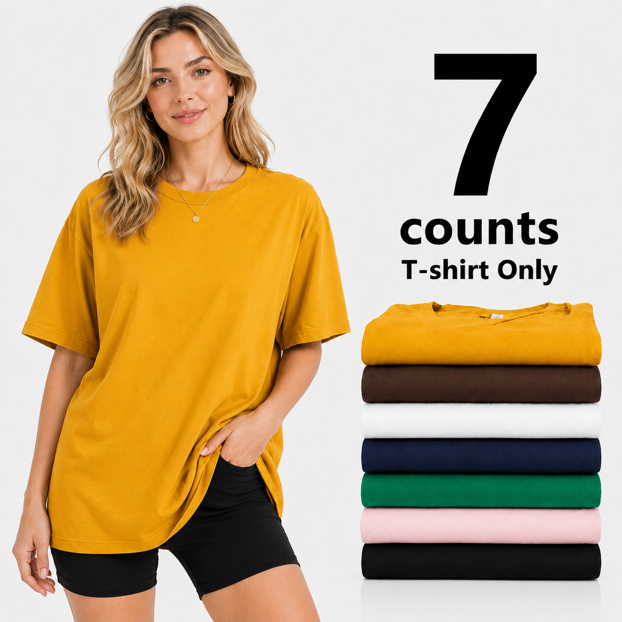 7 Multicolor Plain T-shirts
