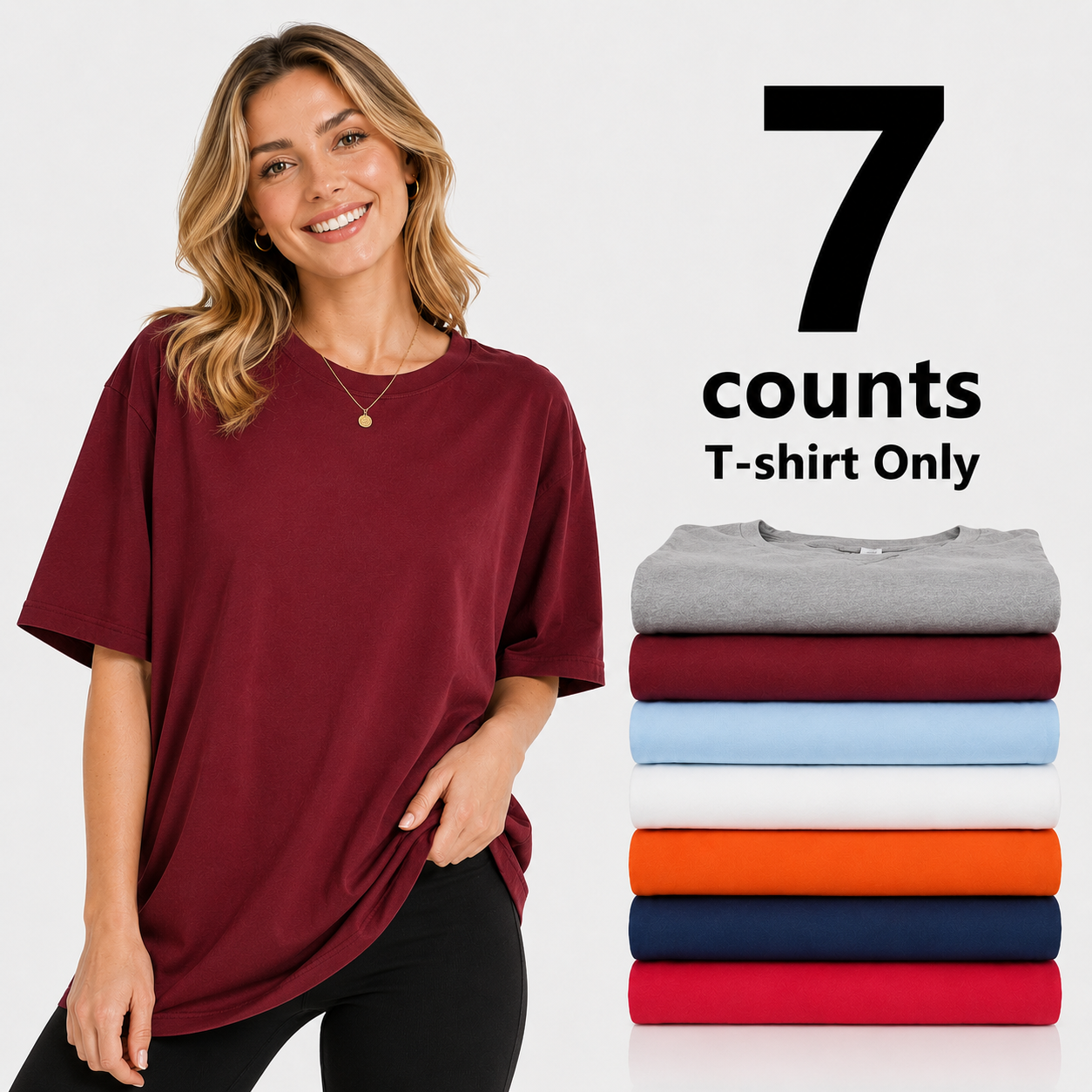 7 Multicolor Plain T-shirts