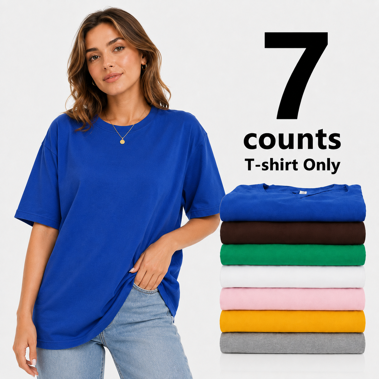 7 Multicolor Plain T-shirts