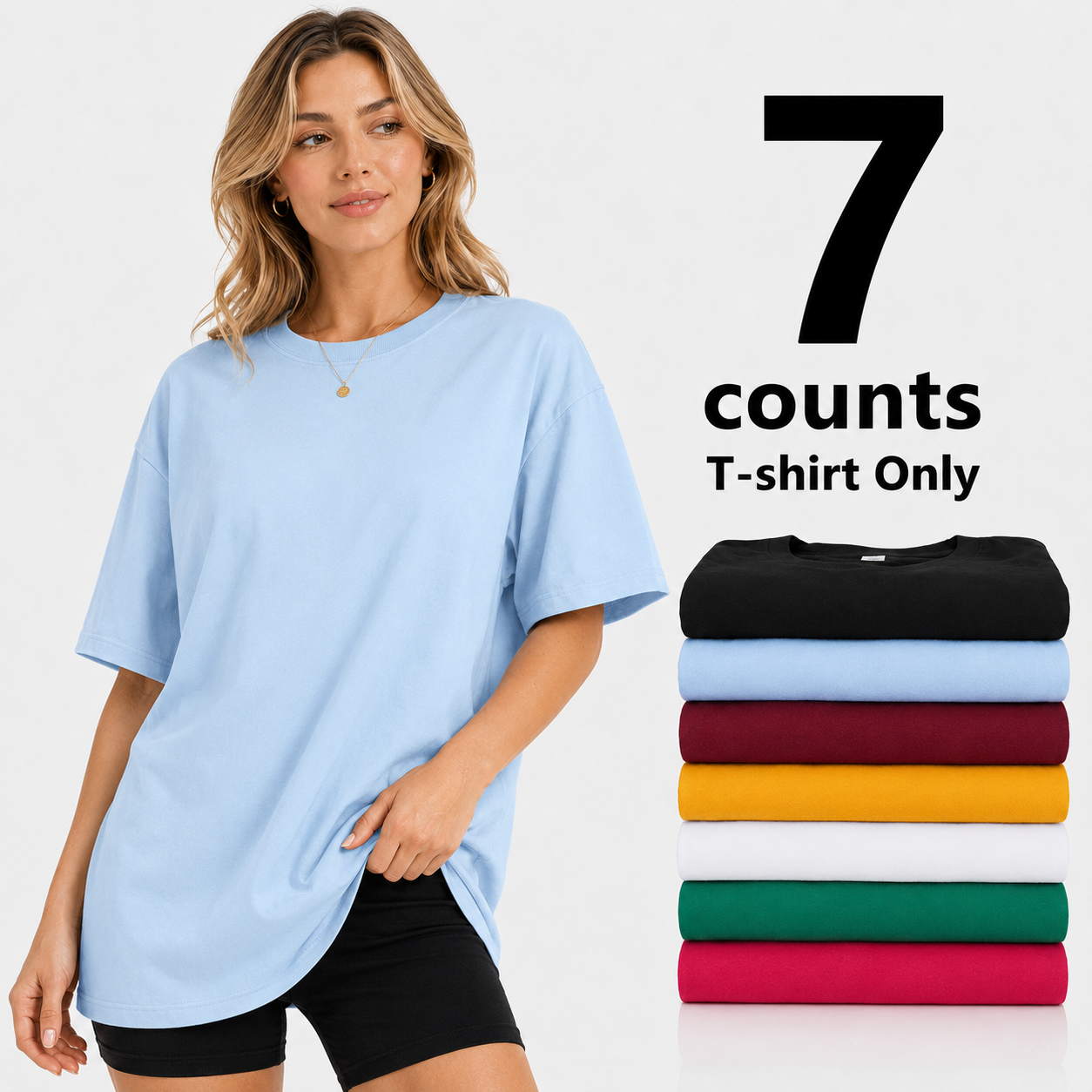 7 Multicolor Plain T-shirts