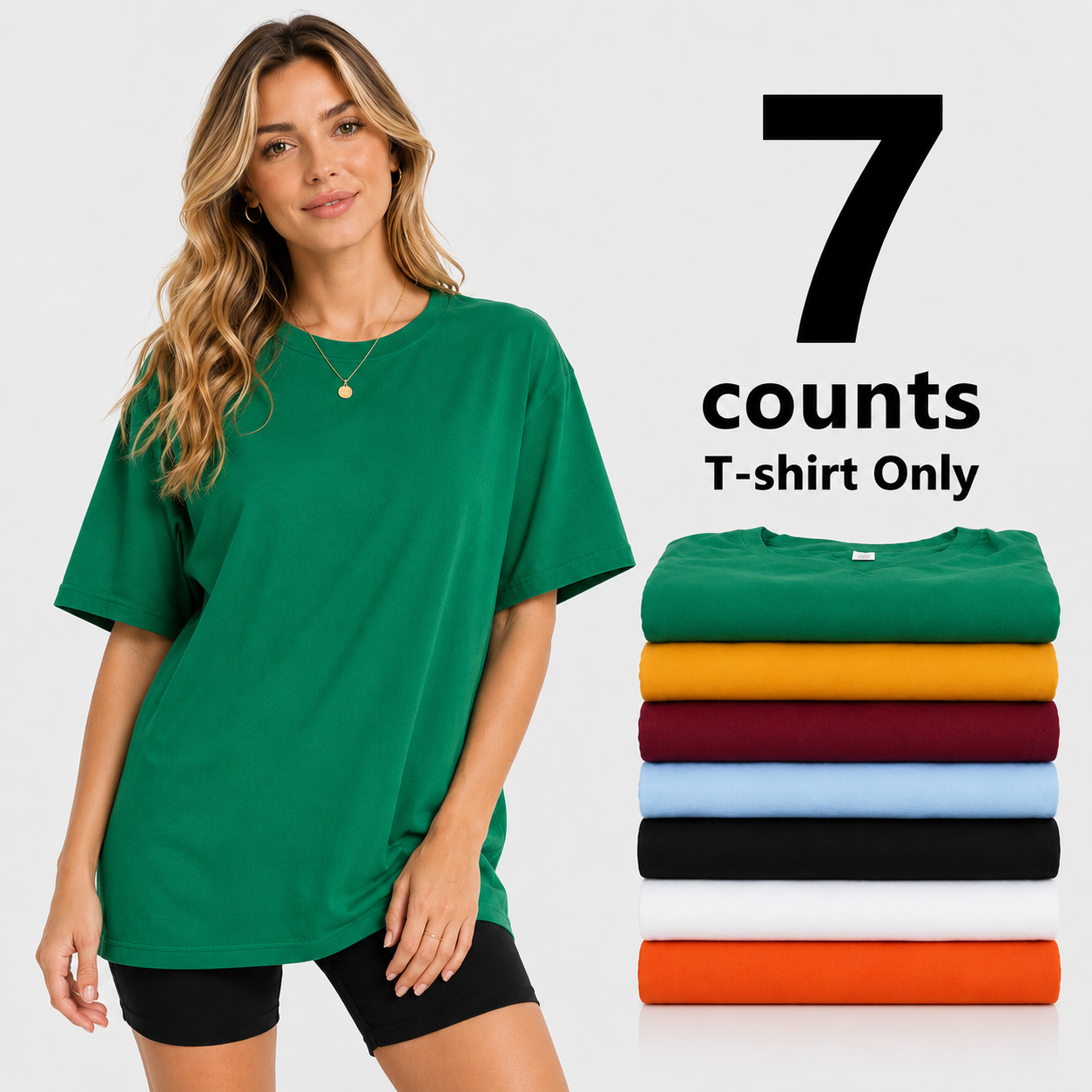 7 Multicolor Plain T-shirts