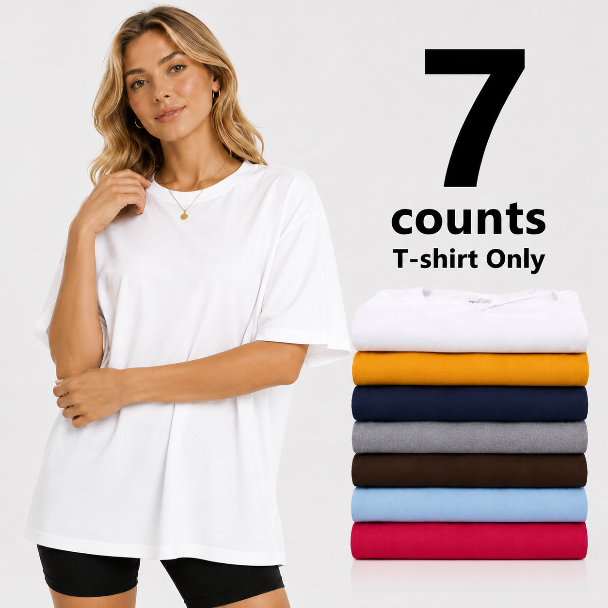 7 Multicolor Plain T-shirts