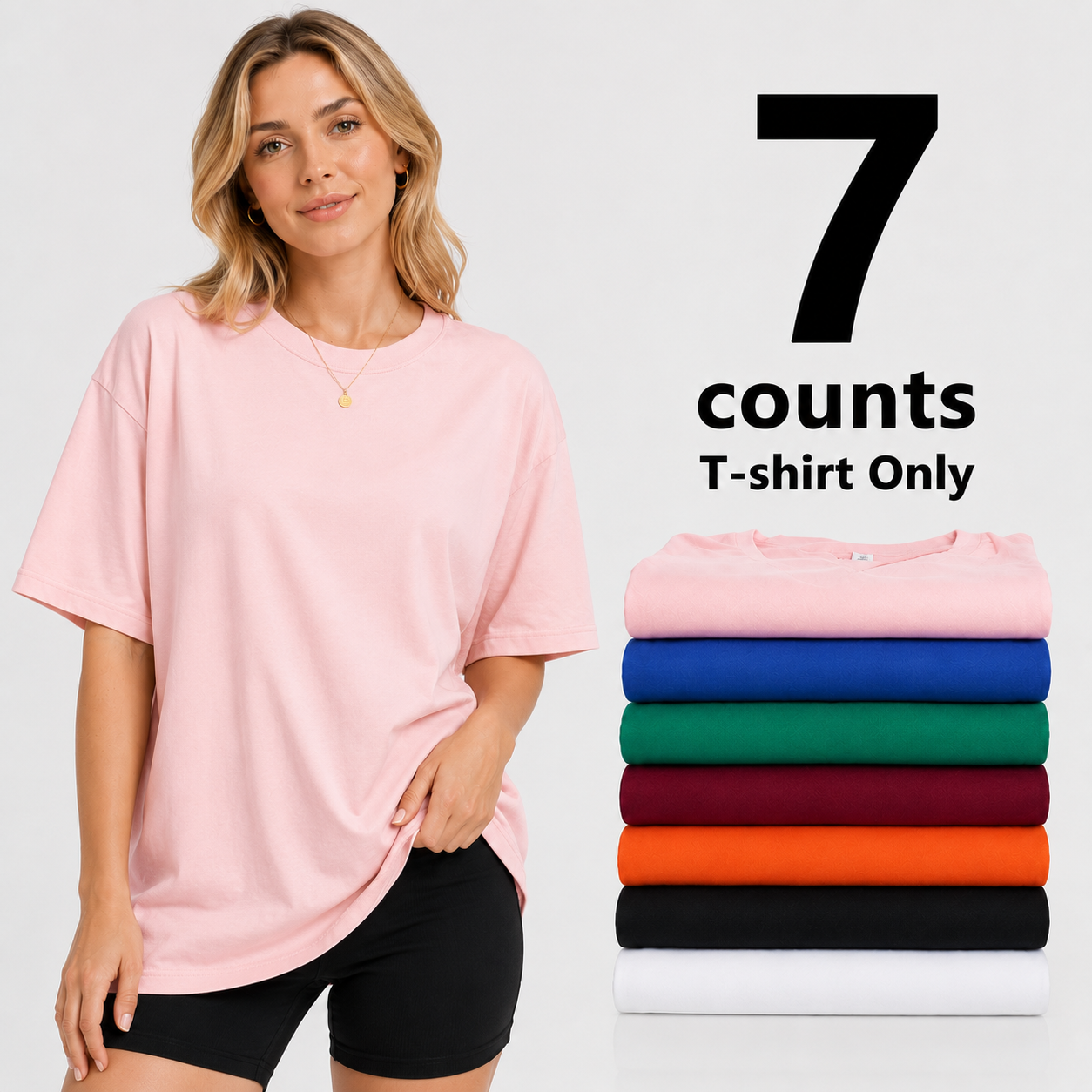 7 Multicolor Plain T-shirts